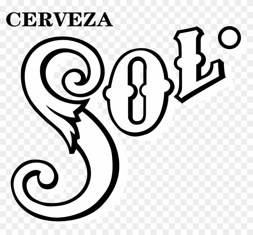 Sol Logo Black And White - Cerveza Sol Clipart