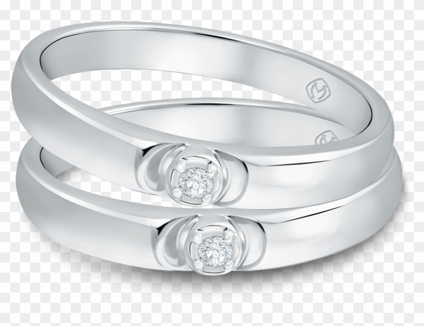 A Pair Of Wedding Rings With @0 - Engagement Ring Clipart