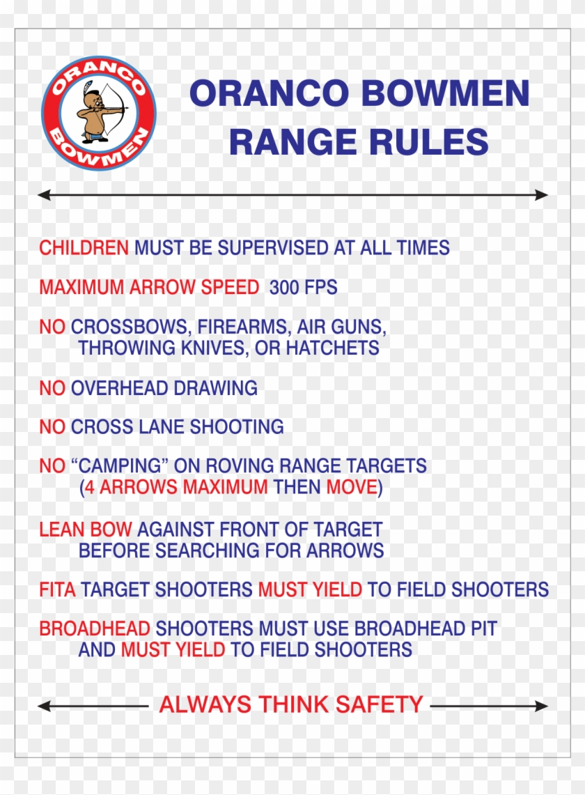 To Ensure Your Safe And Enjoyable Use Of Our Archery - Archery Range Rules And Regulations Clipart
