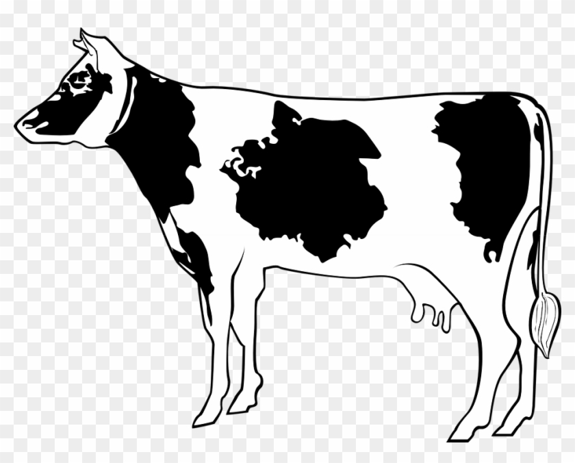 Cow Livestock Cattle Farm Animal Beef Milk - Cartoon Cow Side View Clipart #4627022