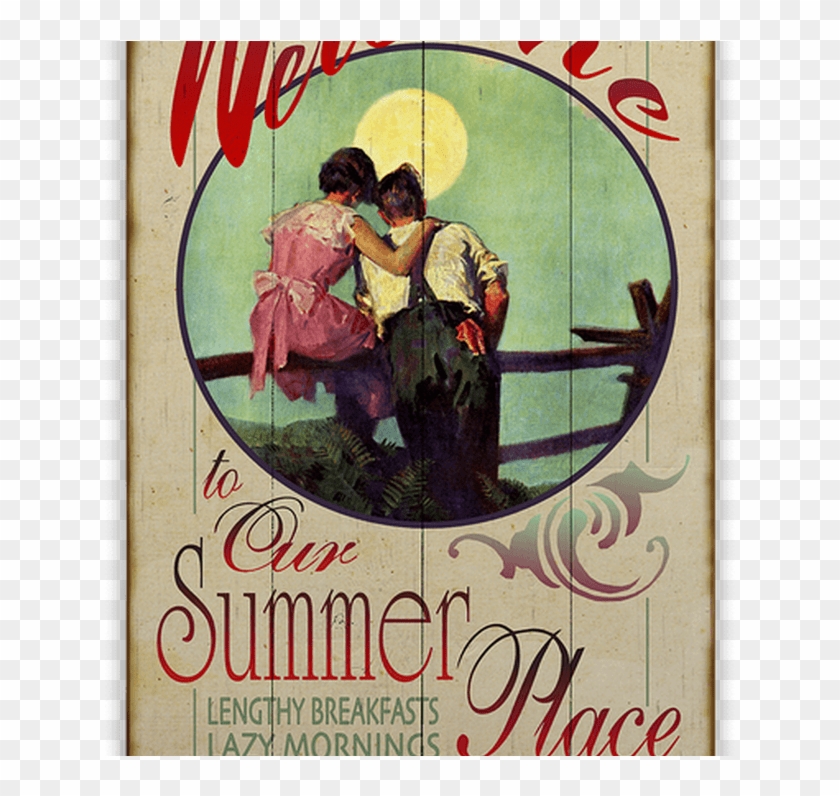 Welcome To Our Summer Place Old Wood Signs - Poster Clipart #4627541