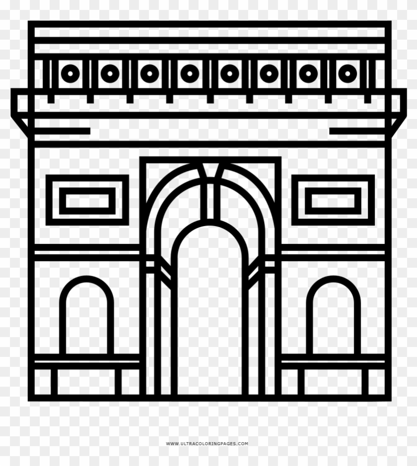 Arc De Triomphe Coloring Page - Arc De Triomphe Png Clipart #4627589