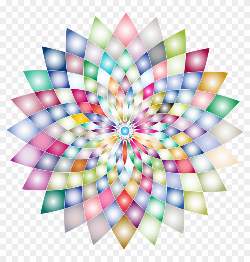 Prismatic Flower Line Ii Big Image Png Ⓒ - Abstract Flowers Graphic Design Png Clipart