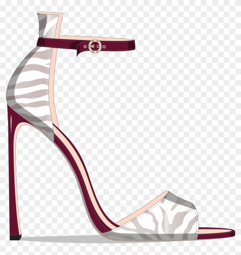 Guillaume Bergen Shoe Sketches, Fashion Sketches, Gold - Sandal Clipart