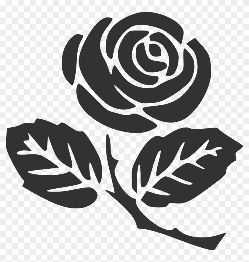 Rose Silhouette - Flower Black And White Clipart Rose - Png Download