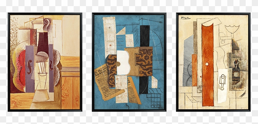 Outer Frame Type, Classic Black Frame Brushed Gold - Pablo Picasso Collage Clipart #4629663