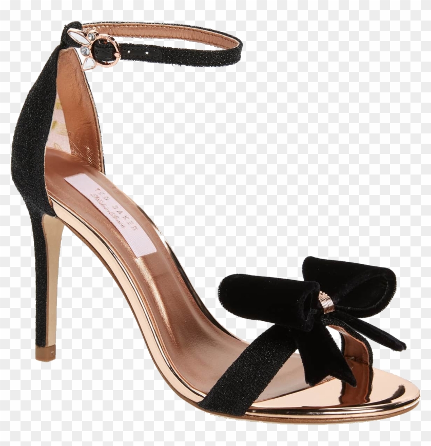 Black Rose Gold Bow Heels - Basic Pump Clipart #4629869