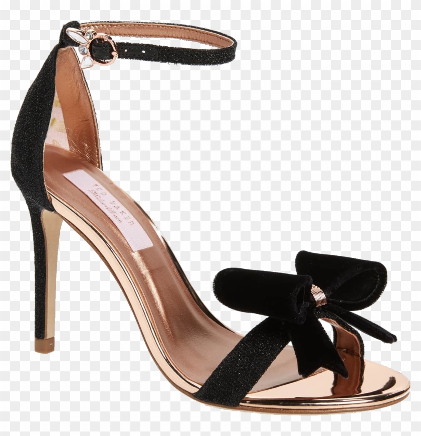 Black Rose Gold Bow Heels - Basic Pump Clipart