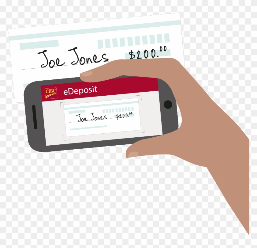 Depositing A Cheque Now You Can Take A Picture - E Deposit Cheque Cibc Clipart