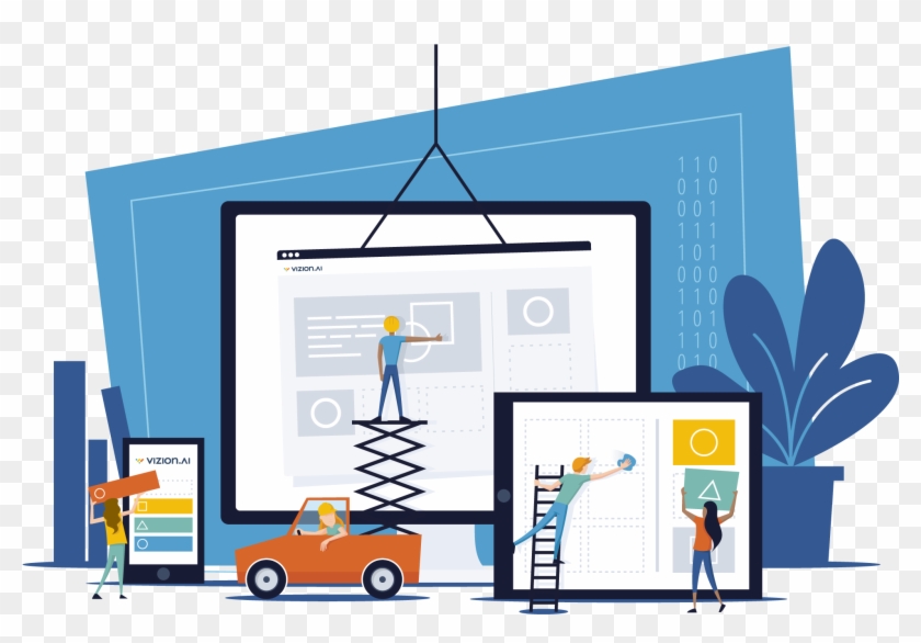 A Phone, Tablet, And Desktop Monitor Are Pictured With - Pickup Truck Clipart