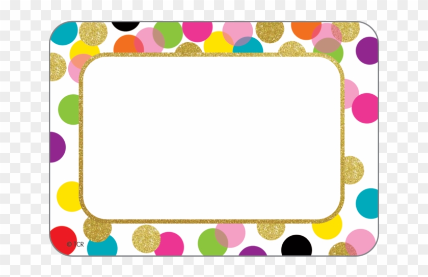 Confetti Name Tags/labels - Polka Dot Name Labels Clipart
