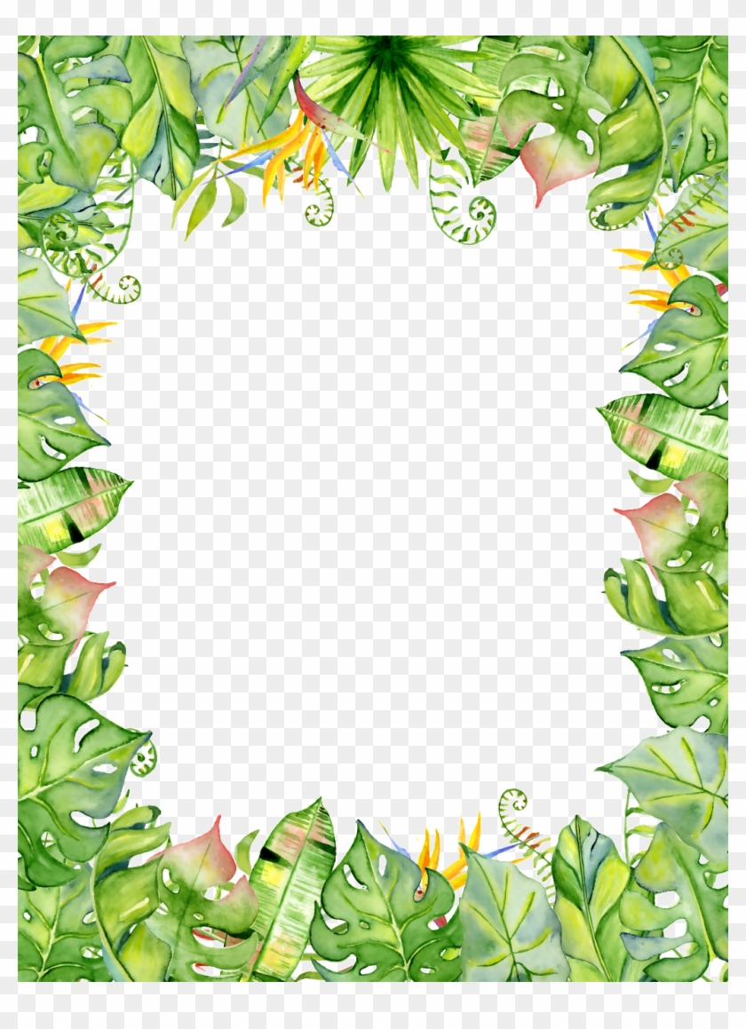 Summer Border Png - Transparent Background Tropical Leaf Png Clipart #4632025