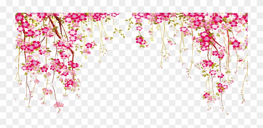 #flowers #border #nature #pink #ftestickers - Flower Border Vector Png Clipart #4632770