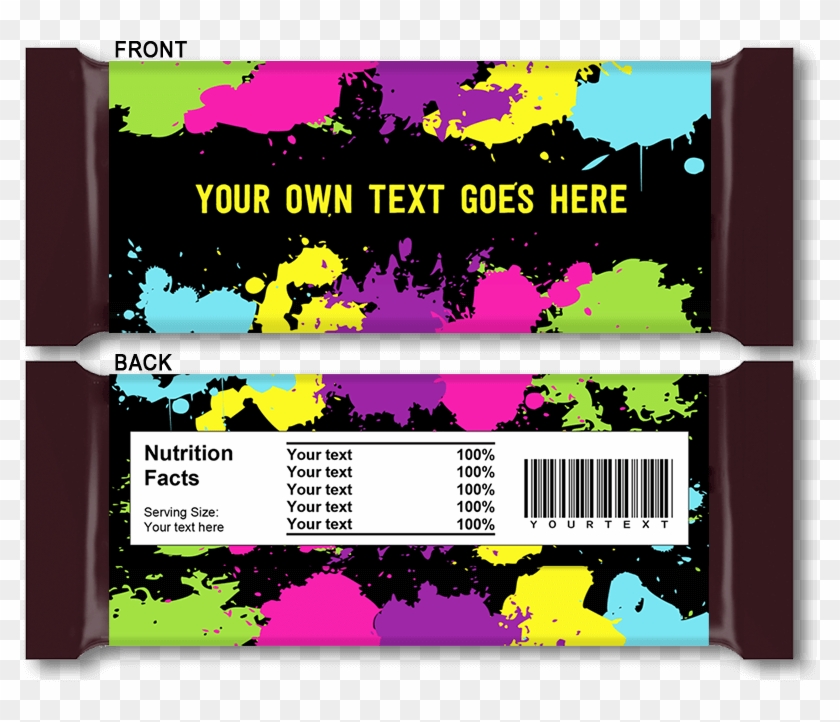 Neon Glow Party Hershey Candy Bar Wrappers - Candy Bar Template Clipart #4633669