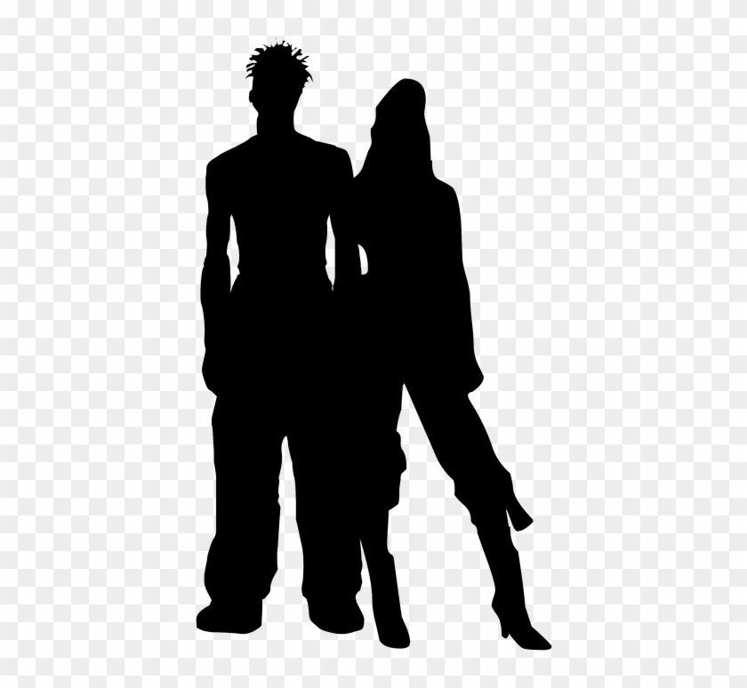 #silhouette #couples #friends #bestfriends #bff - Pareja Adolescentes Silueta Clipart #4633847