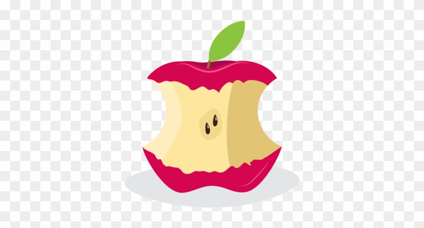 Apple With Several Bites Taken Out Of It Clipart