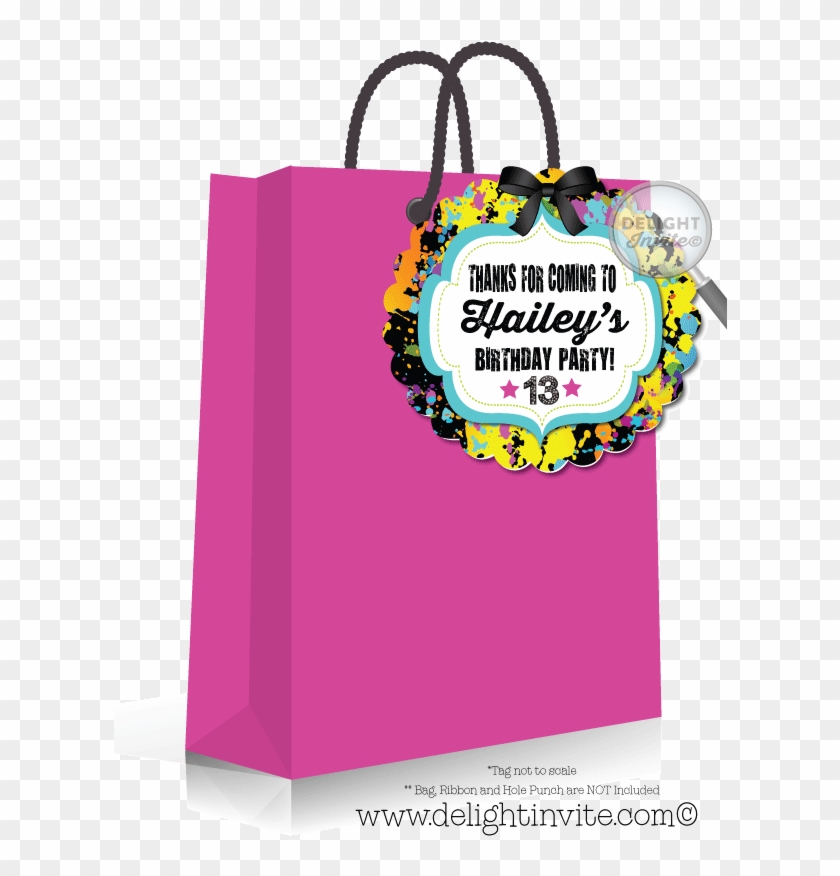 Neon Glow Birthday Favor Tag - Superhero Party Favor Tags Clipart #4634369