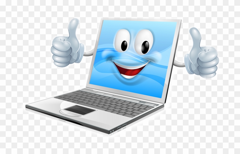 Computer With Smiley Face Clipart
