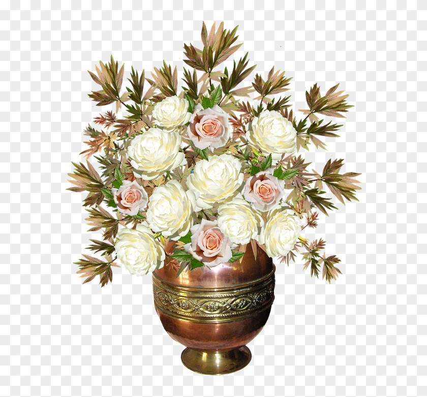 Roses, Copper Vase, Flowers, Arrangement - Portable Network Graphics Clipart #4634851