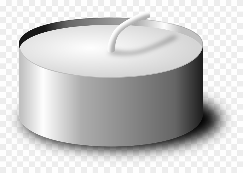 Candle White Grey Steel Holder Png Image - Tealight Png Clipart #4635112