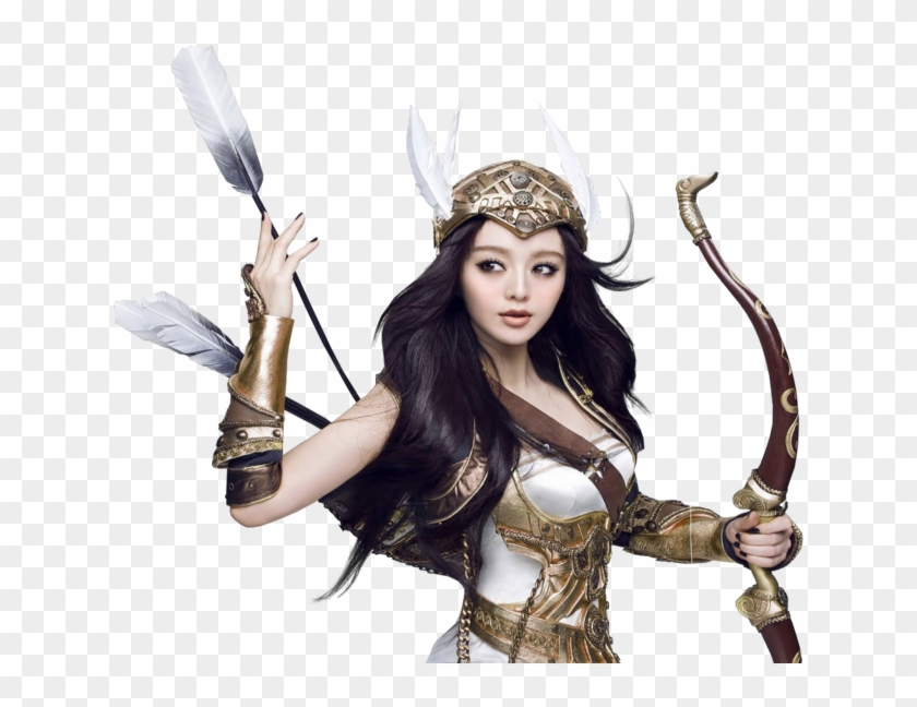 Png - Female Warrior With Bow And Arrow Clipart