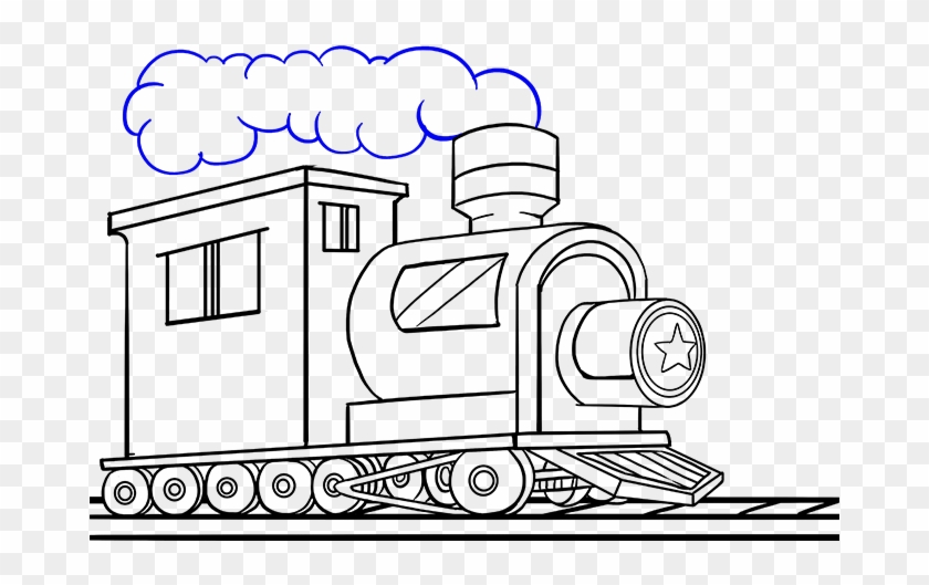 Drawing Train Transparent - Draw A Train Clipart #4636212