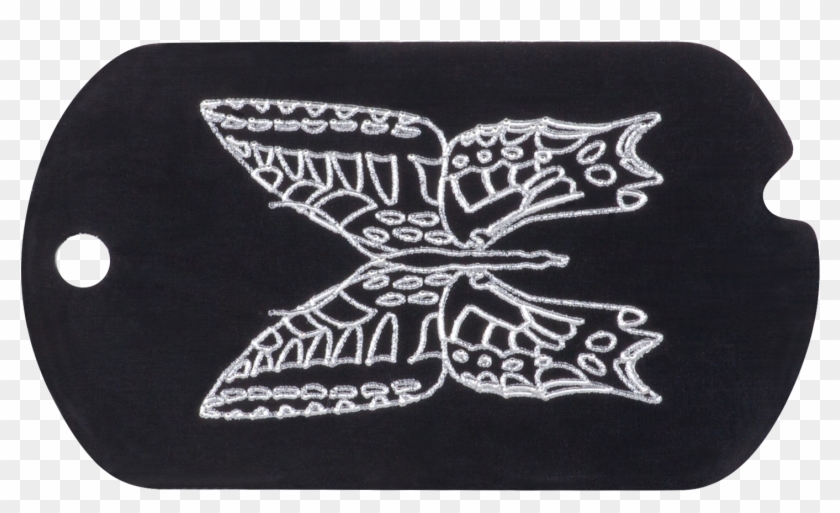 Butterfly Military Tag Necklace - Label Clipart #4636439
