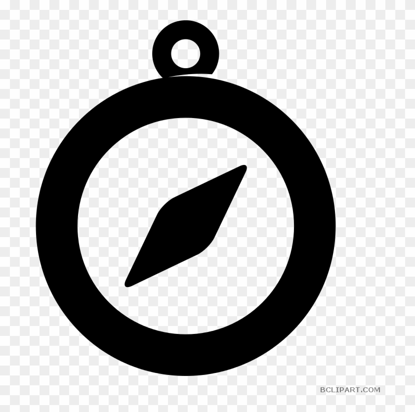 Black And White Compass Clipart - Emblem - Png Download