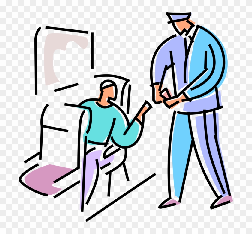 Train Conductor Checks - Train Ticket Checking Cartoon Clipart #4636897