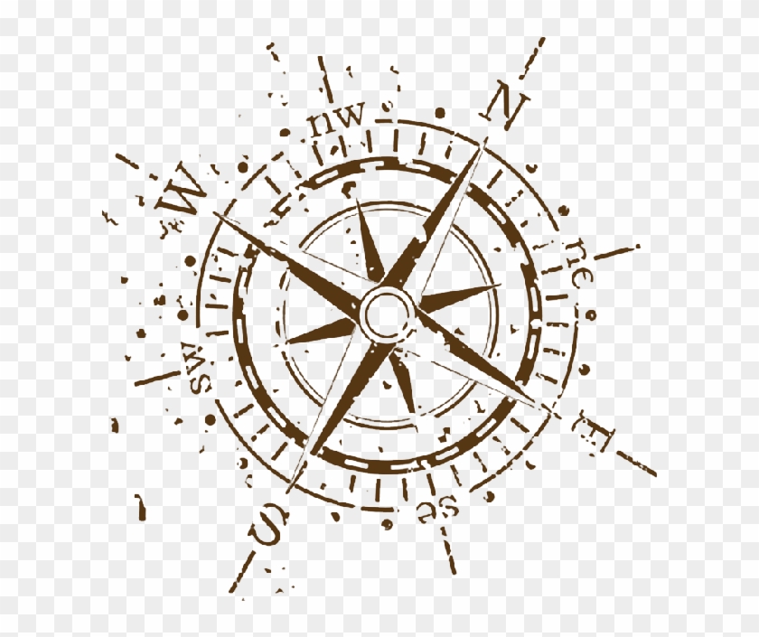 Compass Clipart Scout Map - Black And White Compass Vector - Png Download