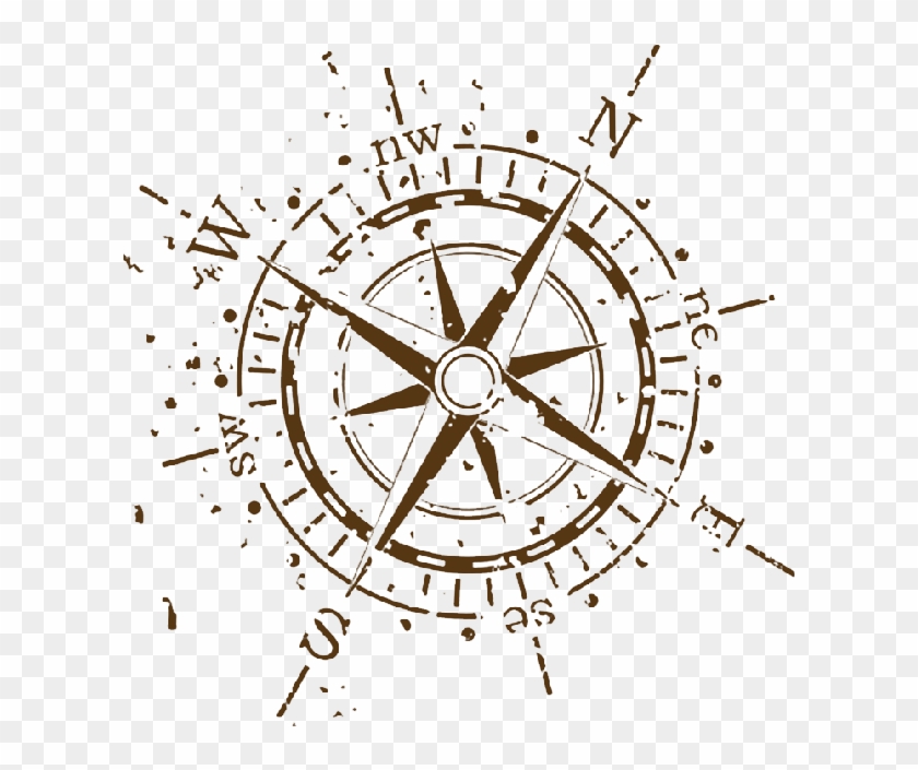 Compass Clipart Scout Map - Black And White Compass Vector - Png Download #4637165