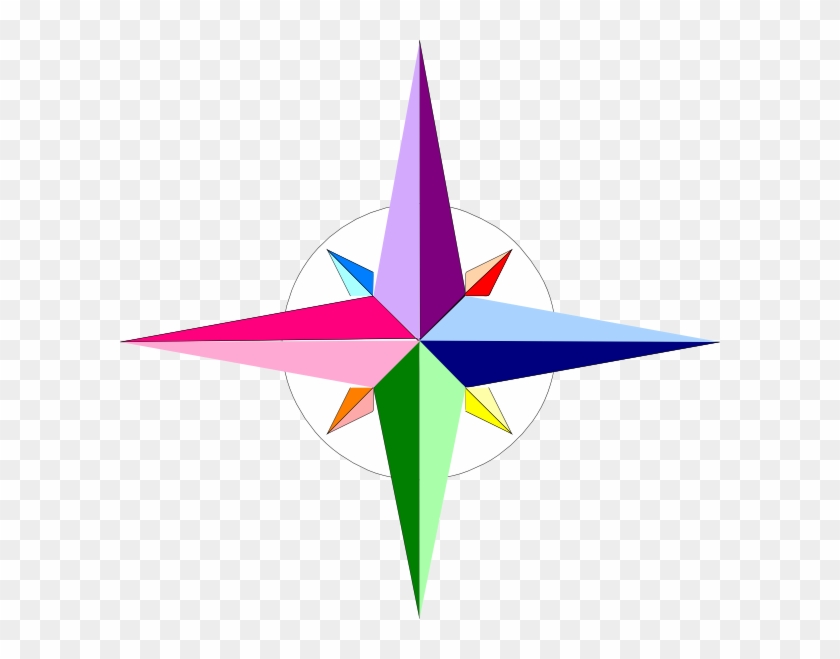 Compass Svg Clip Arts 600 X 579 Px - Compass Rose Clipart Colorful - Png Download