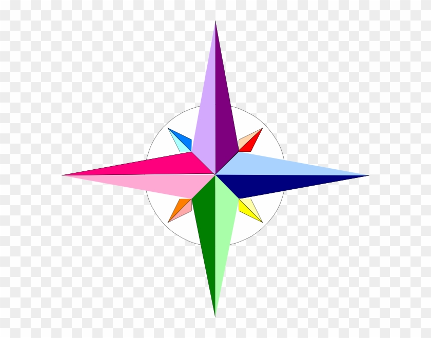 Compass Svg Clip Arts 600 X 579 Px - Compass Rose Clipart Colorful - Png Download #4637342