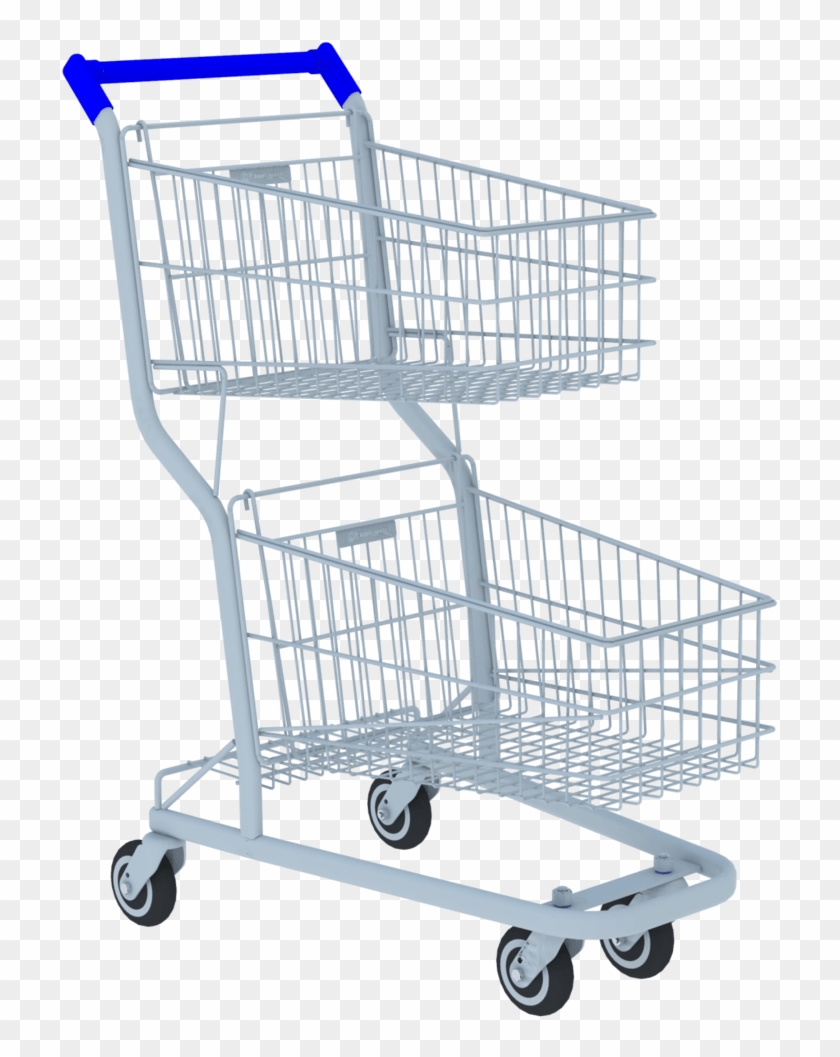 Carrinho De Compras Duplo 90 Lts - Shopping Cart Clipart #4637846