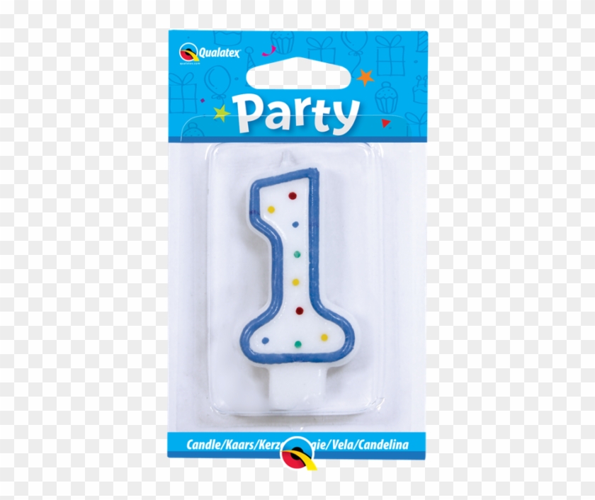 Vela 1 Azul Lunares - Candle Clipart #4638711