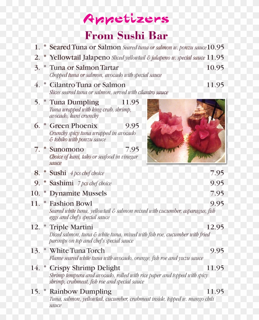 Appetizers From Sushi Bar - Floral Design Clipart #4638996