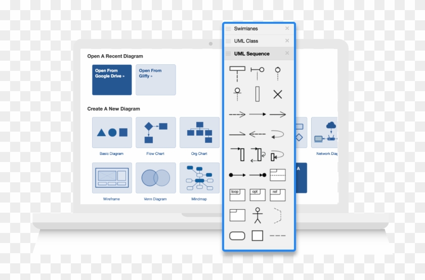 Flowchart Example On Laptop Screen - Gliffy Clipart