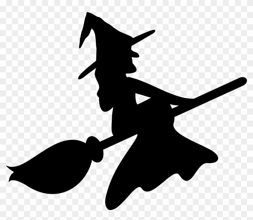 Broomstick Clip Magnetic Wire - Witch Silhouette Easy - Png Download