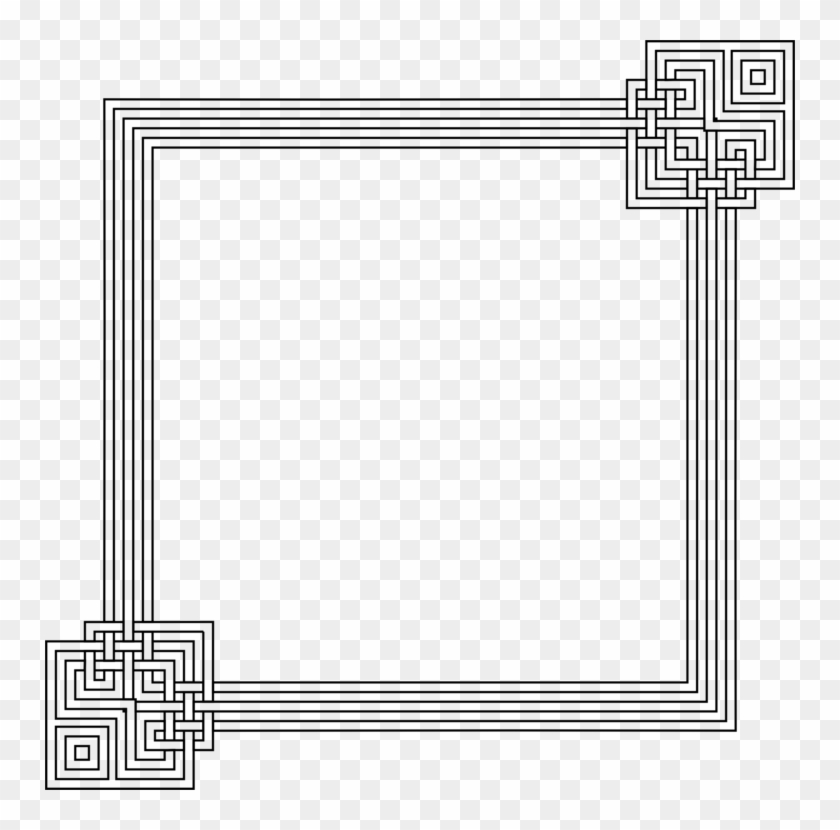 Paper Picture Frames Angle - Monochrome Clipart #4639240