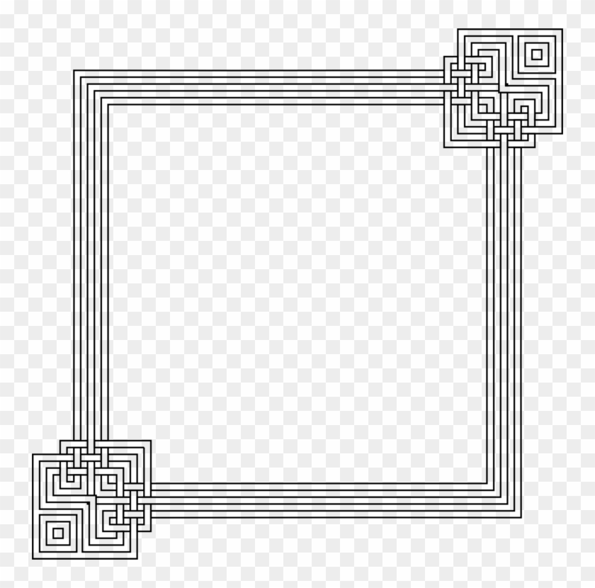 Paper Picture Frames Angle - Monochrome Clipart #4639240