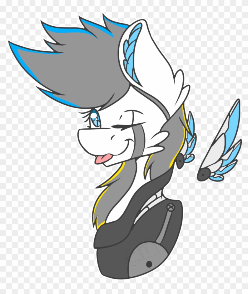 Chazmazda, Bust, Cyberpunk, Cyborg, Floating Wings, - Cartoon Clipart