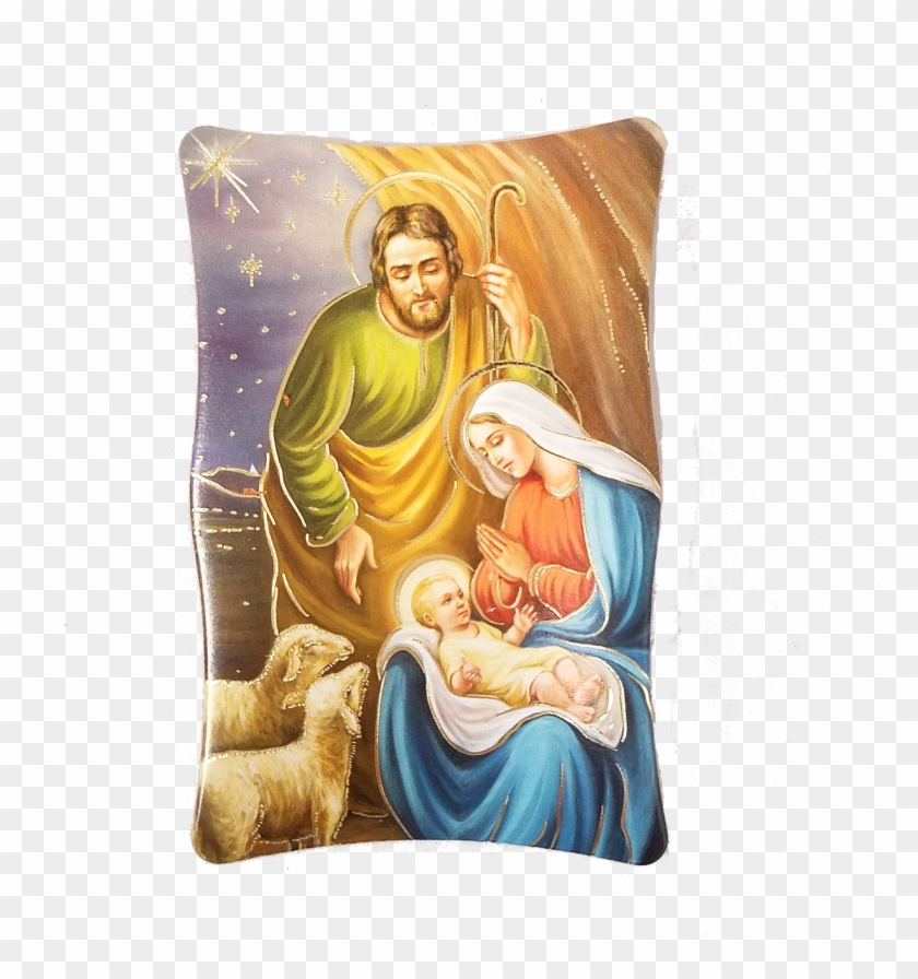 Holy Family Christmas Plaque - Cushion Clipart #4640222