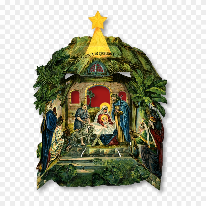 Nativity Scene Triptych - Printable Christmas Belen Clipart