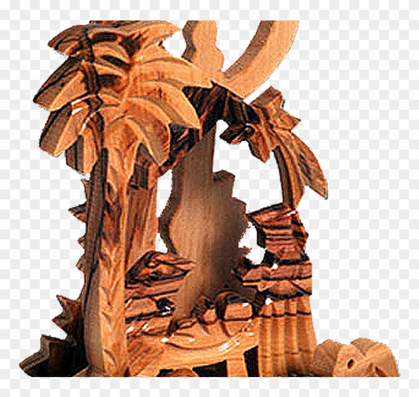Christmas Nativity Scene Ornaments Made From Olive - Tree Clipart