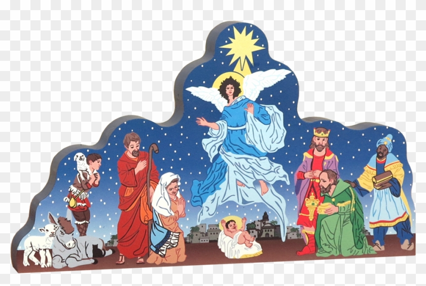 Christmas Decorations With Jesus Birth Clipart #4640870