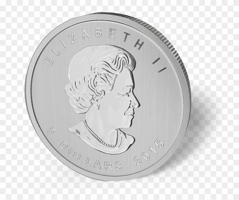 Picture Of 2015 1 Oz Canadian Silver Maple Leaf Red-tail - Silver Clipart