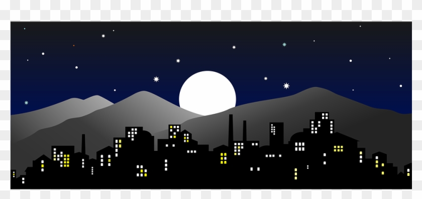 City City At Night Night In The Evening Cityscape - Illustration Clipart #4641994