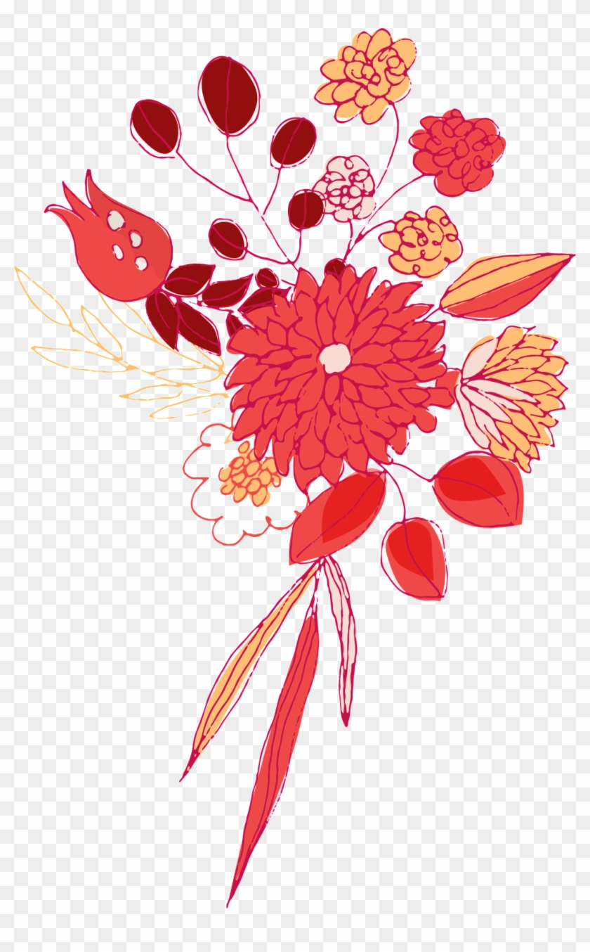 Hand Drawn Illustration Inside Page Flower Png Transparent - Common Zinnia Clipart #4642472