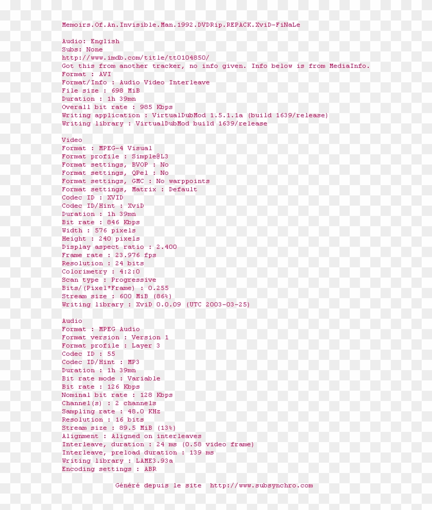 Of - An - Invisible - Man - 1992 - Dvdrip - Repack - Letra Da Musica Bom Dia Clipart #4642996