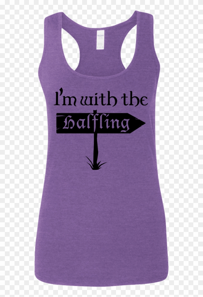 Im With The Halfling Black Print Ladies' Softstyle - Active Tank Clipart